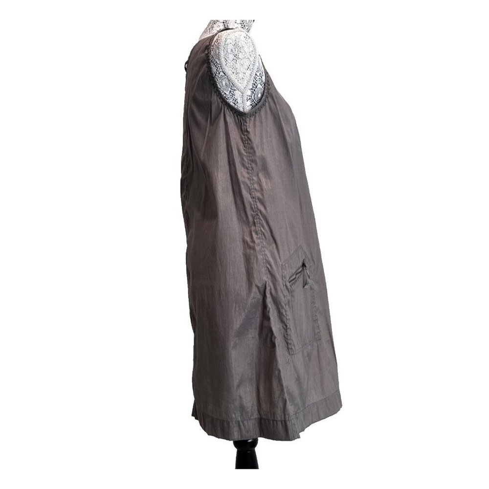 Truly By Part‎ Two Dress size12 Gray/Gold shiny Cotton peasant  Mini Pocket Zip - Picture 5 of 15
